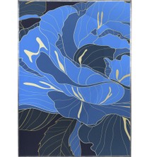 SHOP365 Çiçekler Mavi Lacivert Renkler Modern Illüstrasyon Poster P-001294