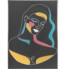 SHOP365 Kadın Çizim Renkli Siyah Modern Poster P-000581