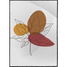 SHOP365 Yapraklar ve Şekiller Karışık Renkler Modern Poster P-000688
