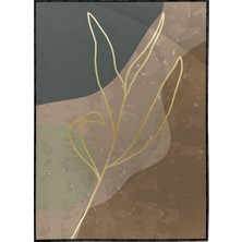 SHOP365 Yaprak ve Şekiller Koyu Renkler Modern Poster P-001522