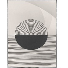 SHOP365 Güneş ve Çizgiler Krem Gri Renkler Modern Poster P-002127
