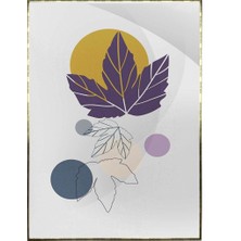 SHOP365 Yapraklar ve Şekiller Karışık Renkler Modern Poster P-003494