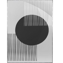 SHOP365 Güneş ve Çizgiler Siyah Gri Renkler Modern Poster P-003437