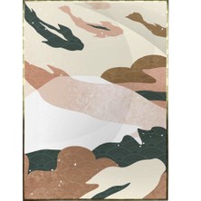 SHOP365 Güneş Ay ve Balıklar Pastel Renkler Modern Poster P-003156