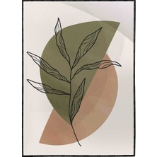 SHOP365 Yapraklar ve Şekiller Karışık Renkler Modern Poster P-003944