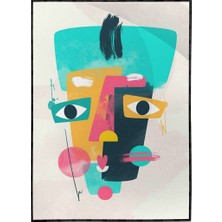 SHOP365 Yüz Yüz Portre Geometrik Şekillerle Illüstrasyon Poster P-003227