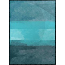 SHOP365 Fırça Darbeleri Mavi Turkuaz Renkler Modern Poster P-002716