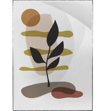 SHOP365 Yapraklar ve Şekiller Karışık Renkler Modern Poster P-001006