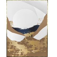 SHOP365 Güneş Ay ve Dağlar Manzara Modern Illüstrasyon Dikey Poster P-001709