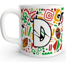 D Harfi Afrika Etnik Soyut Renkli Harfli Kupa Bardak