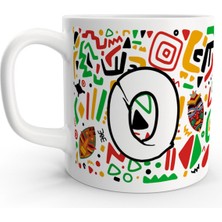 O Harfi Afrika Etnik Soyut Renkli Harfli Kupa Bardak