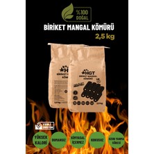 Briket Mangal Kömür Doğal Kimyasal Sız Presle Üretilmiş Dumansız Kokusuz Yüksek Isı 2,5 kg (Hediyeli)