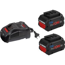 Bosch Procore 18 Volt Akü Seti (2 Adet Procore 18V 5.5 Ah + 1 Adet Gal 1880 Cv)