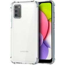 Kzy Samsung Galaxy A03S ile Uyumlu Kapak Kamera Korumalı Şeffaf Airbag Antishock Köşe Korumalı Silikon Şeffaf Kılıf