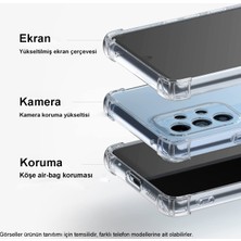 Case World Caseworld Samsung Galaxy A03S ile Uyumlu Kapak Kamera Korumalı Şeffaf Airbag Antishock Köşe Korumalı Silikon Şeffaf Kılıf