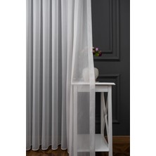 Evdepo Home Taç Çizgili Kırık Beyaz 1/3 Sık Pile Tül Perde Tek Kanat - Kırık Beyaz 100 x 250 cm