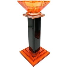 Crearthome Dekoratif Turuncu Siyah 2 Li Kaideli Cam Mumluk Szr-96-Ts