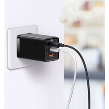 Westus 65W 3 Port Ultra Hızlı Pd Iphone-Samsung-Huawei-Xiaomi Uyumlu Şarj Aleti Adaptör BAŞLIK+100W Kablo