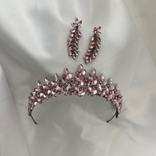 Luxury Wedding Accessories Subya Pembe Takı Seti