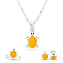 Stil Love Gümüş Turuncu Kaplumbağa Çocuk Set