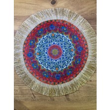 Servis Sehpa Veya Tepsi Örtüsü-Kilim Mousepad Orta Boy Yuvarlak 30CM