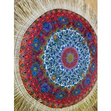 Servis Sehpa Veya Tepsi Örtüsü-Kilim Mousepad Orta Boy Yuvarlak 30CM