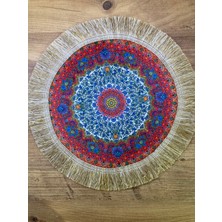 Servis Sehpa Veya Tepsi Örtüsü-Kilim Mousepad Orta Boy Yuvarlak 30CM