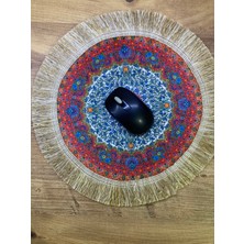 Servis Sehpa Veya Tepsi Örtüsü-Kilim Mousepad Orta Boy Yuvarlak 30CM