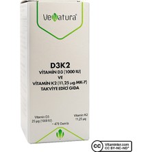 Venatura Vitamin D3 K2 ( 11,25 Mcg Mk-7) Damla 20 ml