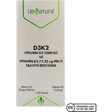Venatura Vitamin D3 K2 ( 11,25 Mcg Mk-7) Damla 20 ml