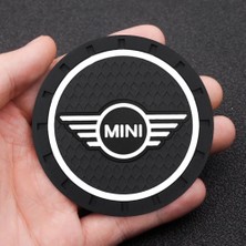 Rosetr Siyah Mini Cooper  Silikon Bardak Altlığı 2'li Set