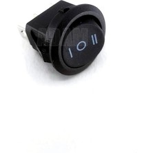 Adam 12V Mini Yuvarlak Anahtar 1-0-2 Siyah Rocker Switch