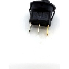 Adam 12V Mini Yuvarlak Anahtar 1-0-2 Siyah Rocker Switch