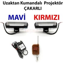 Carub Uzaktan Kumandalı Projektör Çakar Mavi Kırmızı