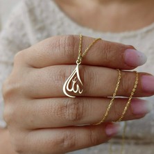 Nida Jewelry 925 Ayar Gümüş Allah Kolye