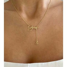 Nida Jewelry 925 Ayar Gümüş Isim Sallantılı Yılan Kolye