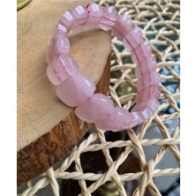 NehirTaş Sertifikalı   Özel Kesim Pembe Kuvars Bileklik