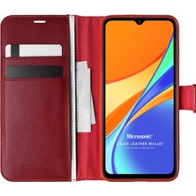 Microsonic Xiaomi Redmi 10A Kılıf Delux Leather Wallet Kırmızı