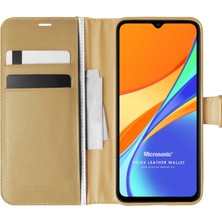 Microsonic Xiaomi Redmi 10A Kılıf Delux Leather Wallet Gold