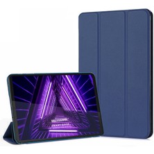 Microsonic Lenovo Tab M10 Plus 3.nesil 10.6`` Kılıf (TB-125F-TB-128F) Slim Translucent Back Smart Cover Lacivert