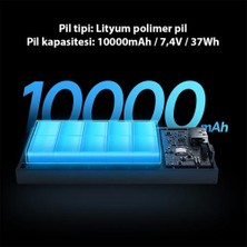 Baseus Premium 30W 10000MAH Dijital Göstergeli Taşınabilir Powerbank, Super Vooc Hızlı Powerbank