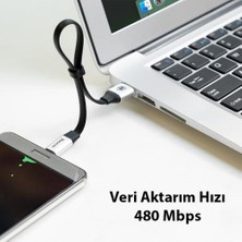 Baseus 480MBPS 23CM USB To Type C Şarj ve Data Kablosu,ultra Hızlı Powerbank ve Veri Aktarım Kablosu