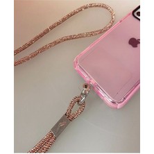 Aykutlar Shoping Swarovski Taşlı Parlak Rose Gold Telefon Boyun Askı Ipi