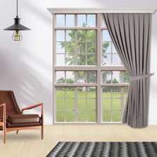 Perhal Tek Kanat Gri Renk Ada 1-3 Sık Pile Fon Perde