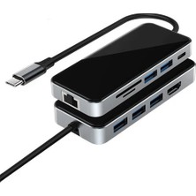 Daytona Hc-76 10IN1 Macbook Uyumlu USB 3.0-TYPE-C-RJ45-HDMI-SDKART Çevirici Dönüştürücü Adaptör