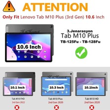 MTK Moveteck Lenovo Tab M10 Plus TB-125F - TB-128F 3. Jenerasyon Tablet Kılıfı Ekran Koruyucu ve Dokunmatik Kalem Set Tam Kaplar Zırh 3in1