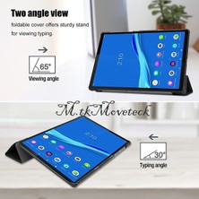 MTK Moveteck Lenovo Tab M10 Plus TB-125F - TB-128F 3. Jenerasyon Tablet Kılıfı Ekran Koruyucu ve Dokunmatik Kalem Set Tam Kaplar Zırh 3in1