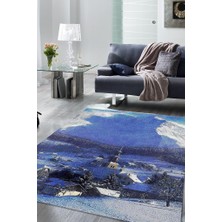 Homshtag Beyaz Kasaba Tabanlı Yıkanabilir Kaymaz Manzara Halısı