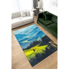 Homshtag Ova Tabanlı Yıkanabilir Kaymaz Manzara Halısı