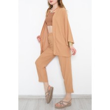 ARV Moda Gofre Kimono Alt -Üst Takım